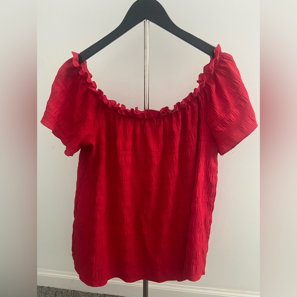 SHEIN Scarlet Ruffled Blouse